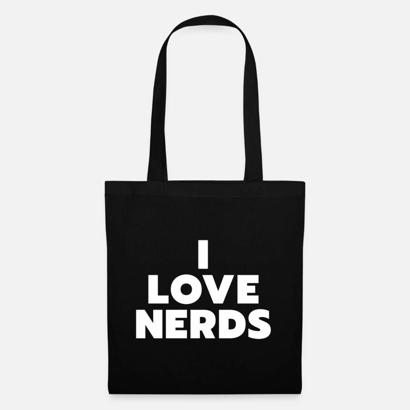 I Love Nerds I Heart Nerds - Stoffbeutel - Schwarz