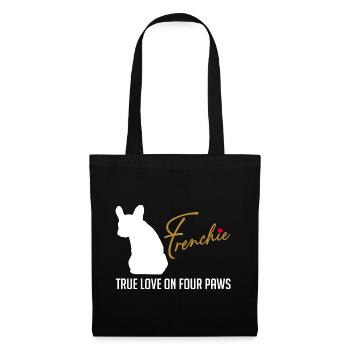 Frenchie amour sur quatre pattes - Sac en tissu - noir - Devant
