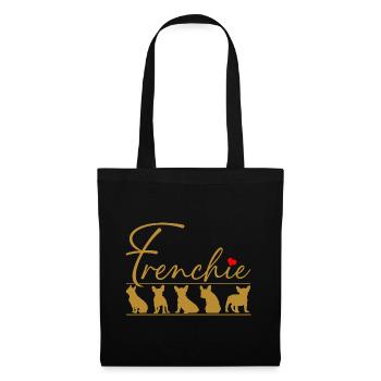 Frenchie Silhouettes de bouledogue français - Sac en tissu - noir - Devant