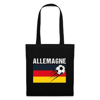 Deutschland Flagge Geschenk Fußball Deutscher Fußball - Stoffbeutel - Schwarz - Vorne