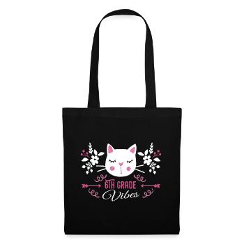 6th grade | Grade Vibes Back to School Cute Cat - Sac en tissu - noir - Devant