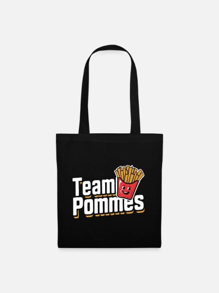 Pommes Frites Fritten Fast Food - Stoffbeutel - Schwarz