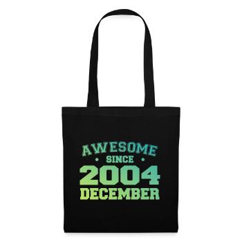 Anniversaire Décembre 2004 - Cadeau Decembre 2004 - Sac en tissu - noir - Devant