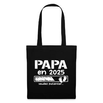 Papa en 2025 cadeaux futur père - Sac en tissu - noir - Devant