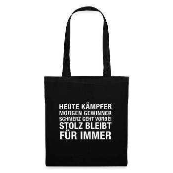 Heute Kämpfer morgen gewinner weiß - Stoffbeutel - Schwarz - Vorne