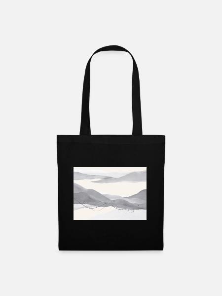 Warm Grey Abstract Landscape - Tote Bag - black