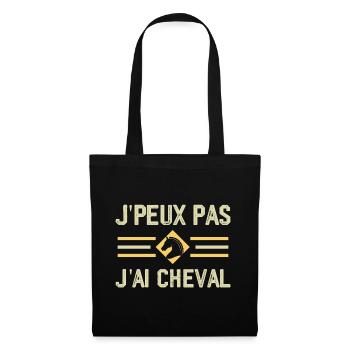 J'peux Pas J'ai Cheval - Sac en tissu - noir - Devant