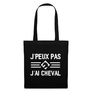 J'peux Pas J'ai Cheval - Sac en tissu - noir - Devant