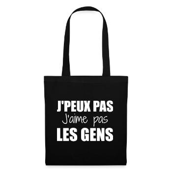 J'peux pas j'aime pas les gens - Sac en tissu - noir - Devant