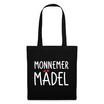 Monnemer Mädel - Stoffbeutel - Schwarz - Vorne