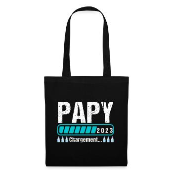 Papy en 2023 annonce naissance cadeau grand-père - Sac en tissu - noir - Devant
