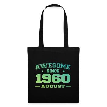 1960 Août Année Naissance Anniversaire Août 1960 - Sac en tissu - noir - Devant