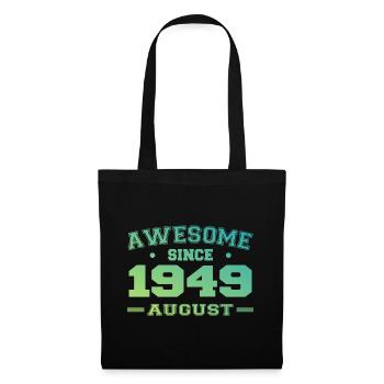 1949 Août Année Naissance Anniversaire Août 1949 - Sac en tissu - noir - Devant