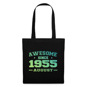 1955 August Year Birth Birthday August 1955 - Tote Bag - black - Front