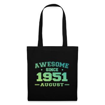 1951 Août Année Naissance Anniversaire Août 1951 - Sac en tissu - noir - Devant
