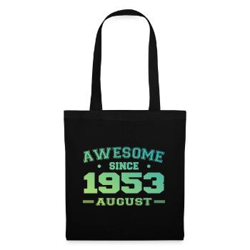 1953 Août Année Naissance Anniversaire Août 1953 - Sac en tissu - noir - Devant