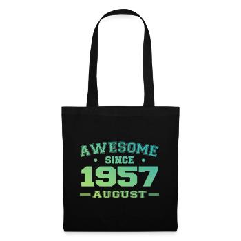 1957 Août Année Naissance Anniversaire Août 1957 - Sac en tissu - noir - Devant