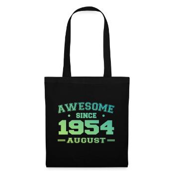 1954 August Year Birth Birthday August 1954 - Tote Bag - black - Front