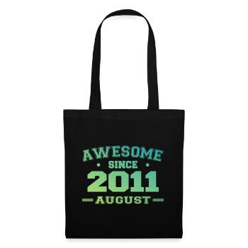 2011 Août Année Naissance Anniversaire Août 2011 - Sac en tissu - noir - Devant