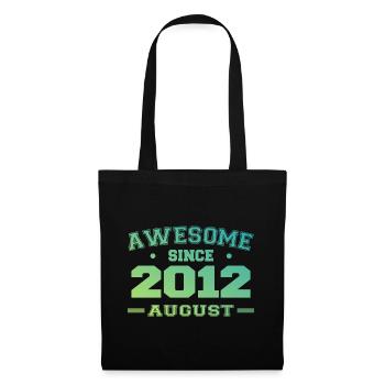 2012 Août Année Naissance Anniversaire Août 2012 - Sac en tissu - noir - Devant