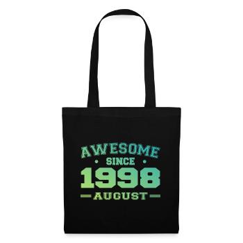 1998 Août Année Naissance Anniversaire Août 1998 - Sac en tissu - noir - Devant