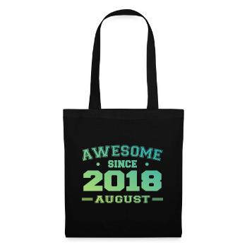 2018 Août Année Naissance Anniversaire Août 2018 - Sac en tissu - noir - Devant