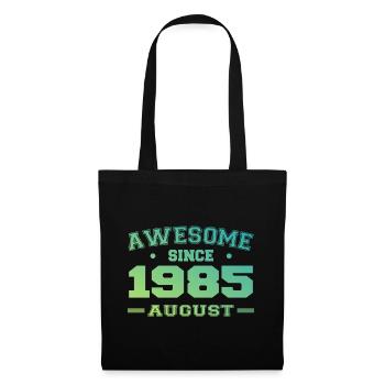 1985 Août Année Naissance Anniversaire Août 1985 - Sac en tissu - noir - Devant