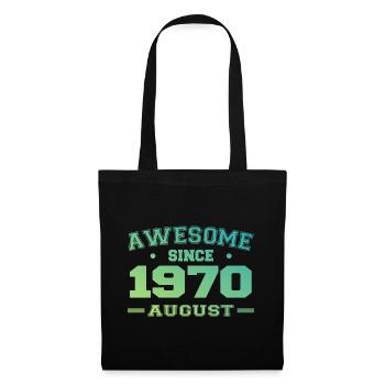 1970 Août Année Naissance Anniversaire Août 1970 - Sac en tissu - noir - Devant