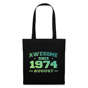 1974 Août Année Naissance Anniversaire Août 1974 - Sac en tissu - noir - Devant