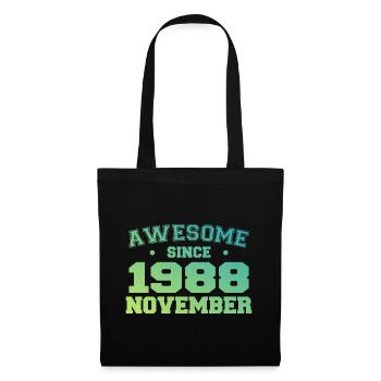 Né Novembre 1988 Cadeau Anniversaire Novembre 1988 - Sac en tissu - noir - Devant