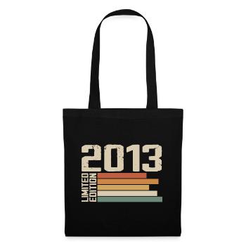 2013 Jahrgang - Retro 2013 Jubiläumsgeschenk 2013 - Stoffbeutel - Schwarz - Vorne