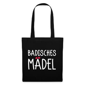 Badisches Mädel - Stoffbeutel - Schwarz - Vorne