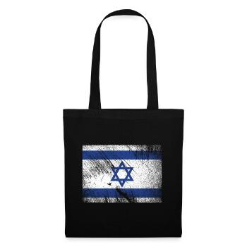 Drapeau d'Israël - Vintage Grunge - Sac en tissu - noir - Devant