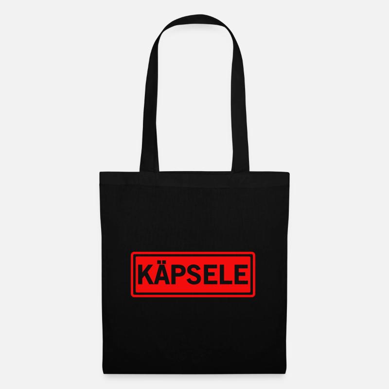 Spruch Schwäbisch Käpsele Geschenk - Stoffbeutel - Schwarz