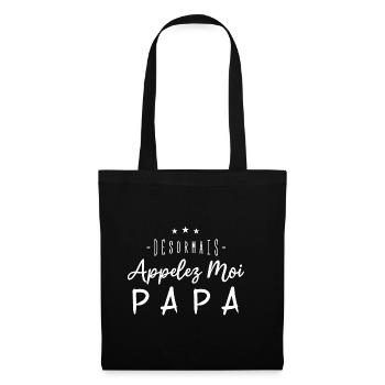Désormais Appelez Moi Papa | NOUVEAU PAPA - Sac en tissu - noir - Devant