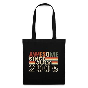 Cadeau d’anniversaire juillet 2005 Millésime juillet 2005 - Sac en tissu - noir - Devant