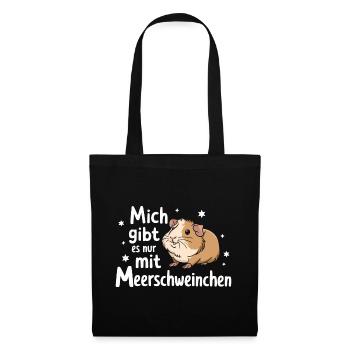 Meerschweinchen Kurzhaar Langhaar Crested Hunde - Stoffbeutel - Schwarz - Vorne