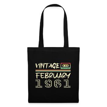 février 1961 meilleur cadeau février 1961 february - Sac en tissu - noir - Devant