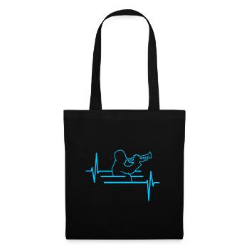 Trompette Battement de coeur - Sac en tissu - noir - Devant