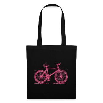 Skizzefahrrad Pink - Stoffbeutel - Schwarz - Vorne