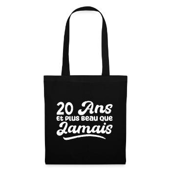 20 Ans Et Plus Beau Que Jamais, Anniversaire Homme - Sac en tissu - noir - Devant