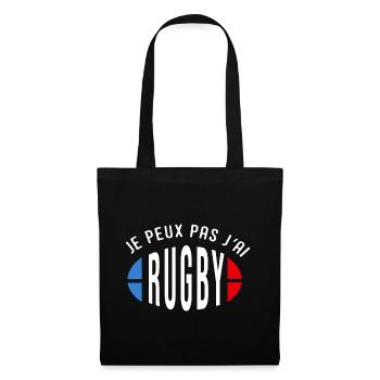 Rugby Je peux pas j ai rugby - Sac en tissu - noir - Devant