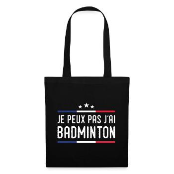 Je Peux Pas J'ai Badminton Bad Joueur de Badminton - Sac en tissu - noir - Devant