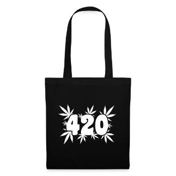 420 Leaf Vibes - Cannabis - Weed - Marihuana - Stoffbeutel - Schwarz - Vorne