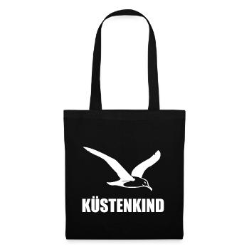 Küstenkind – Zuhause ist, wo das Meer beginnt - Stoffbeutel - Schwarz - Vorne
