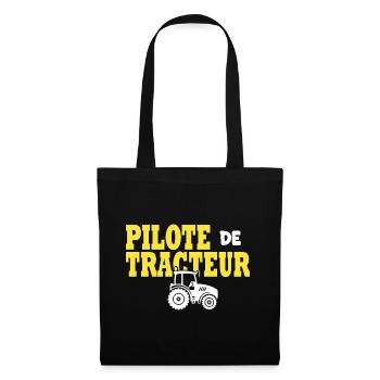tracteur humour pilote de tracteur drôles paysan - Sac en tissu - noir - Devant