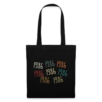 Jahrgang 1986 Geburtsjahr - legendär seit 1986 - Stoffbeutel - Schwarz - Vorne