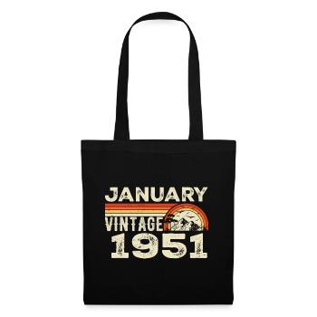 January 1951 Vintage Birthday 1951, Born in 1951 - Tote Bag - black - Front