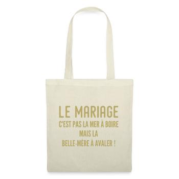 Belle-mère citation humoristique - Sac en tissu - nature - Devant