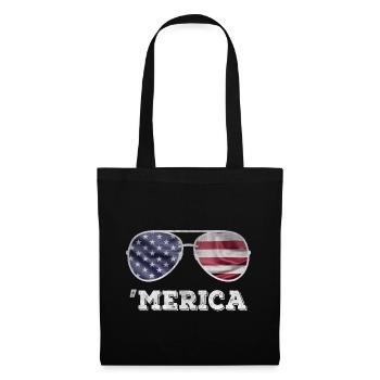USA Merica Patriotic Sunglasses American Flag - Stoffbeutel - Schwarz - Vorne
